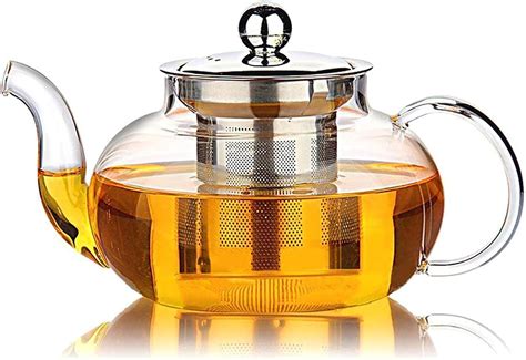 Hiware Good Glass Teapot With Stainless Steel Infuser And Lid Borosilicate Glass Tea Kettle
