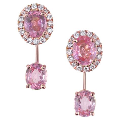 Peter Suchy Carat Pink Sapphire Diamond Rose Gold Dangle Drop