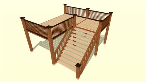 View the profile and 3d models by keyplan3d (@keyplan3d). Outdoor Second Floor Deck with Landing | 3D Warehouse