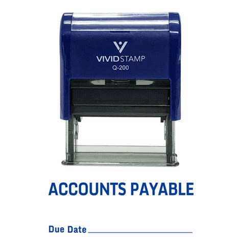 Accounts Payable Due Date Self Inking Rubber Stamp Blue Ink Medium