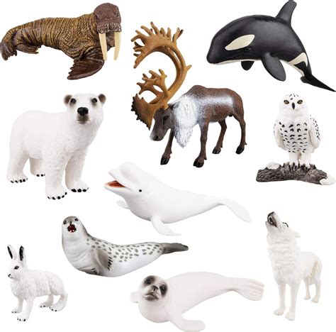 Toymany 10pcs 2 7 Realistic Polar Animal Figurines Plastic Arctic