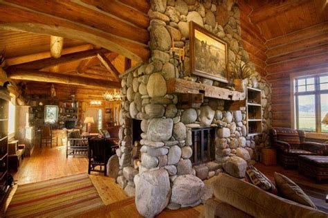 How are river rocks used in home design? Pin by Lucy Kastner on New home... | Home fireplace, River ...