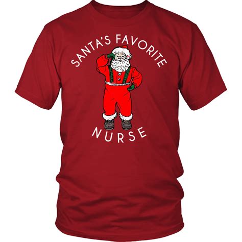 Funny Christmas Nurse T Shirt Santas Favorite Nurse Shirt With