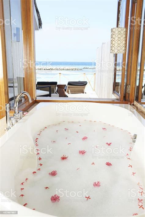 Luxury Hotel Bathroom With Ocean View Stock Photo Download Image Now