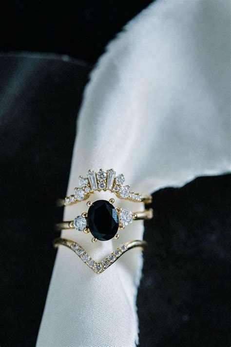 Bewitched Black Onyx 3 Stone Ring In 2020 Black Stone