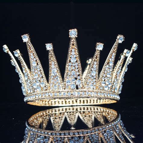 King And Queen Zirconia Rhinestone Silvergold Prom Wedding Crown