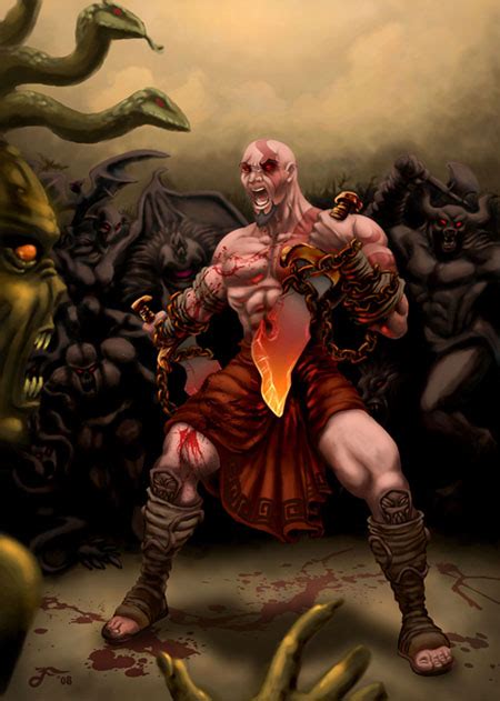 Kratos God Of War Fan Art By Phrenan