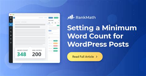 How To Set A Minimum Word Count For Wordpress Posts Rank Math