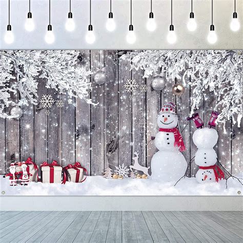 Christmas Photography Backdrop Canvas Wood Style Fabric Backdrop