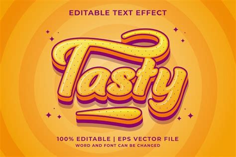 Premium Vector Editable Text Effect Tasty 3d Cartoon Template Style