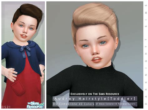 Audrey Hairstyle Toddler By Darknightt At Tsr Sims 4 Updates