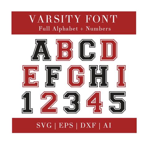 Varsity Font Svg Svg Eps Dxf Ai Files Varsity Alphabet Etsy