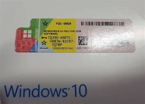 Multi Language Windows 10 Product Key Code Coa License Sticker Fqc 08929