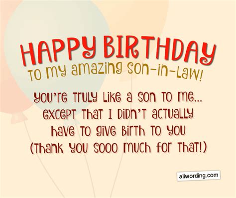 Clever Birthday Wishes For A Son In Law AllWording Com