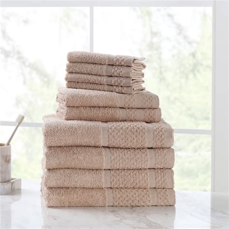 Mainstays 10 Piece Bath Towel Set With Upgraded Softness And Durability