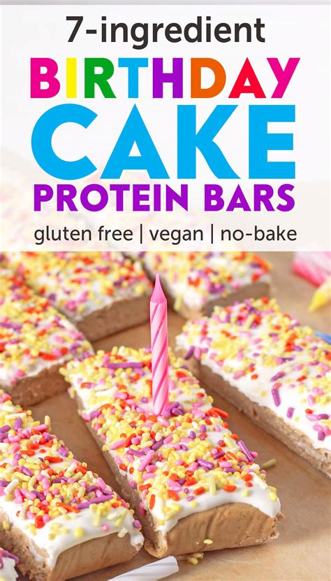 Which healthier take on cake is on your birthday wish list? 7-ingredient NO-BAKE Birthday Cake Protein Bars! (gluten free, vegan)