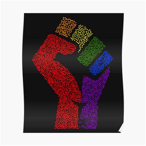 Colourful Rainbow Fist Remix Stipple Gay Fist Pride Rainbow Flag