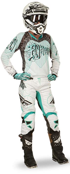 Womens dirt bike gear, fly racing women s lite racewear review off road motorcycle apparel. I want this set!! Kinetic Women's Teal/White Racewear ...