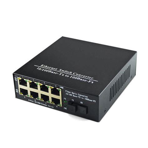 1 Fiber8 Rj45 Port Fiber Gigabit Ethernet Media Converter High Performance