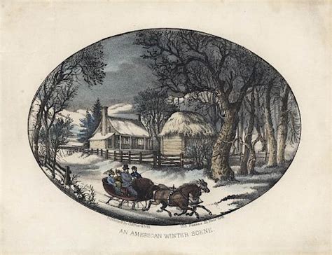 An American Winter Scene Original Rare Very Small Folio Currier