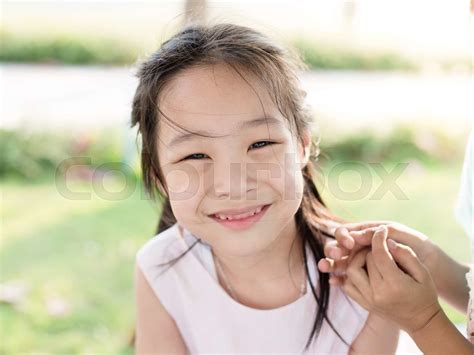 Happy Asian Girl Outdoor Stock Image Colourbox