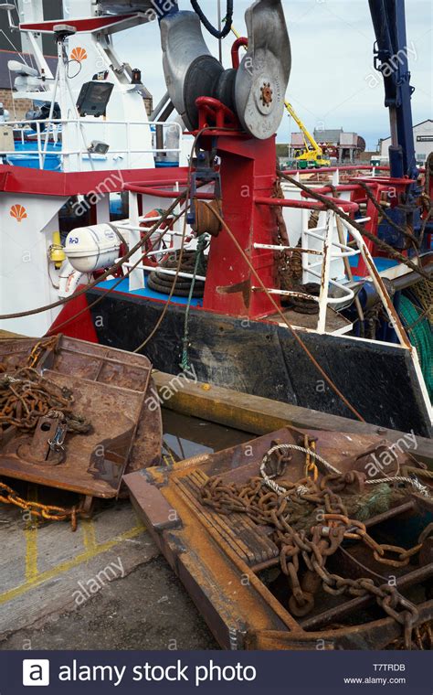 Hoists And Chain On The Deck Of Fishing Vessel PETERHEAD