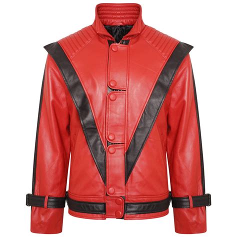 michael jackson thriller leather jacket genuine leather red etsy canada