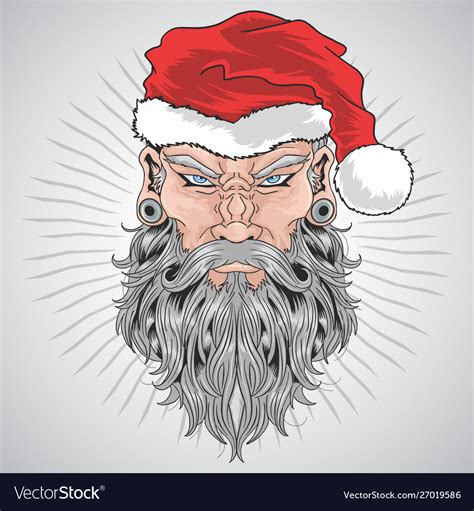 Santa Claus Christmas Beard Barber Man Artwork Vector Image