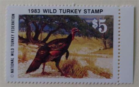 national wild turkey federation stamp 1983 sc nwtf8 mint nh og w selvege ebay