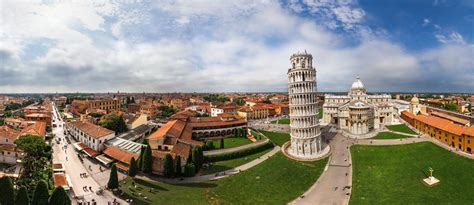 Leaning Tower Of Pisa Tuscany Central Italy 360° Aerial Panoramas