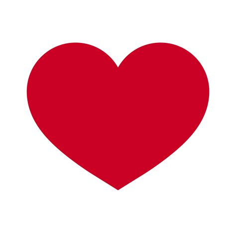 Coração Símbolo Do Amor E Dia Dos Namorados Ícone Vermelho Liso