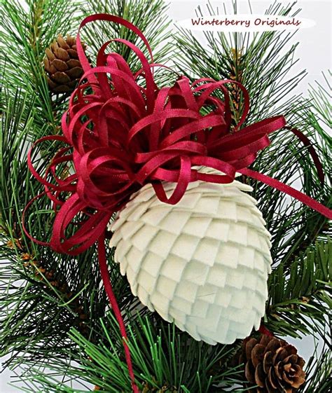 Tutorial How To Make Fabric And Ribbon Pinecone Ornaments Etsy