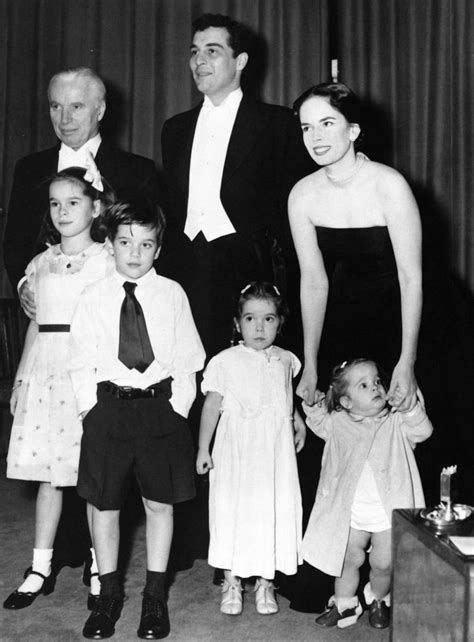 Charlie Chaplin With His Son Sydney Chaplin His Fourth Wife Oona O