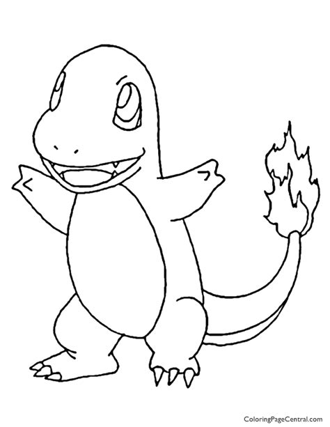 Pokemon Charmander Coloring Page 01 Coloring Page Central