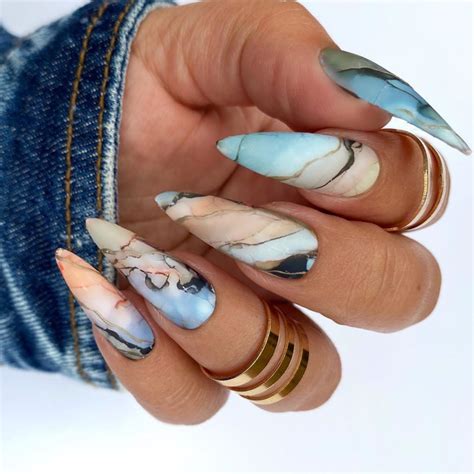 Mesmerizing Marble Nail Design For All Nail Shapes