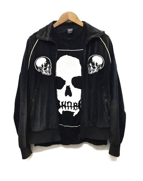 number n ine ss04 number nine velour double skull clash sweater grailed