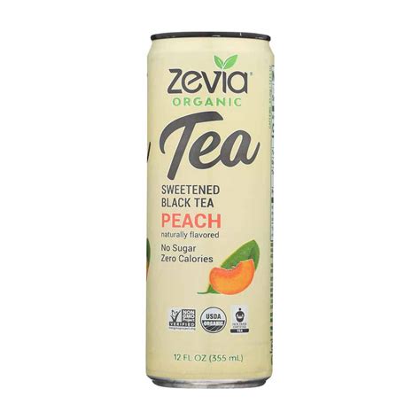 Zevia Organic Black Tea With Peach 12 Fl Oz