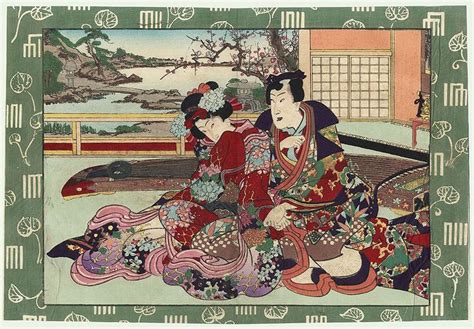 Tale Of Genji Shunga From The Utagawa School Ca 1850 Japanese