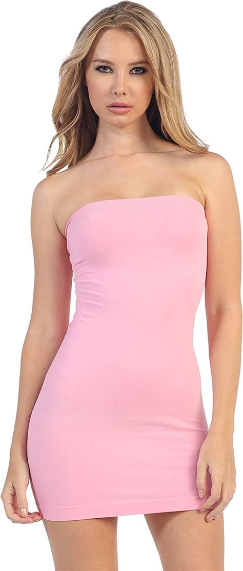 Amazon Com Kurve Womens Strapless Mini Dress Sleeveless Bodycon
