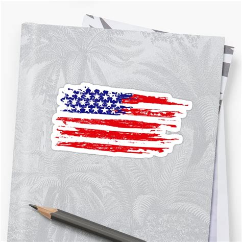 American Faded Flag Sticker By Belzer Redbubble