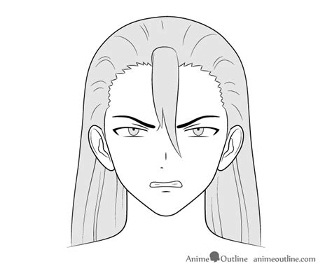How To Draw Male Anime Characters Step By Step Angry Anime Face Guy