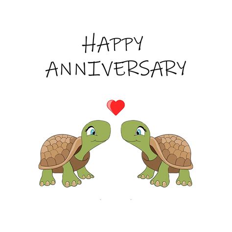 Happy Anniversary Ecard With Two Love Tortoises Send A Charity Card