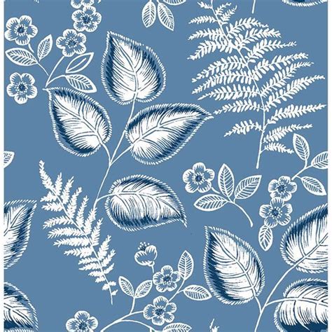 Create An Artistic Effect With This Blue Botanical Wallpaper The