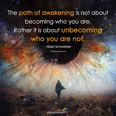 A Person Standing In Front Of An Eye With The Words The Path Of Aweing Is