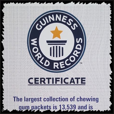Guinness World Record Largest Collection Of Chewing Gum Packets