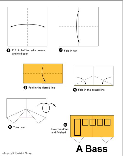 Bus Easy Origami Instructions For Kids