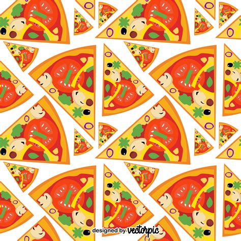 Background Pizza Pattern Seamless Free Vector