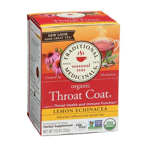 Buy Traditional Medicinals Throat Coat Lemon Echinacea 16 Tea Bags
