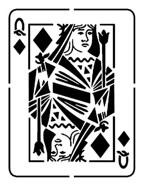 Queen Of Diamonds Playing Card Stencil My Custom Stencils