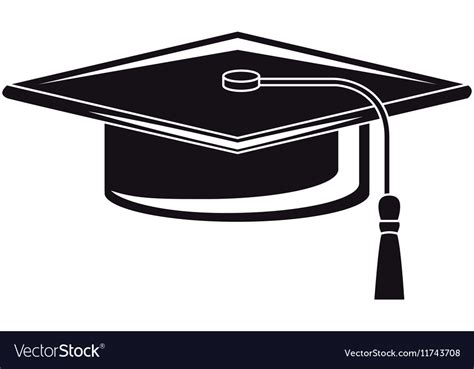 Black Silhouette Of Graduation Cap Royalty Free Vector Image